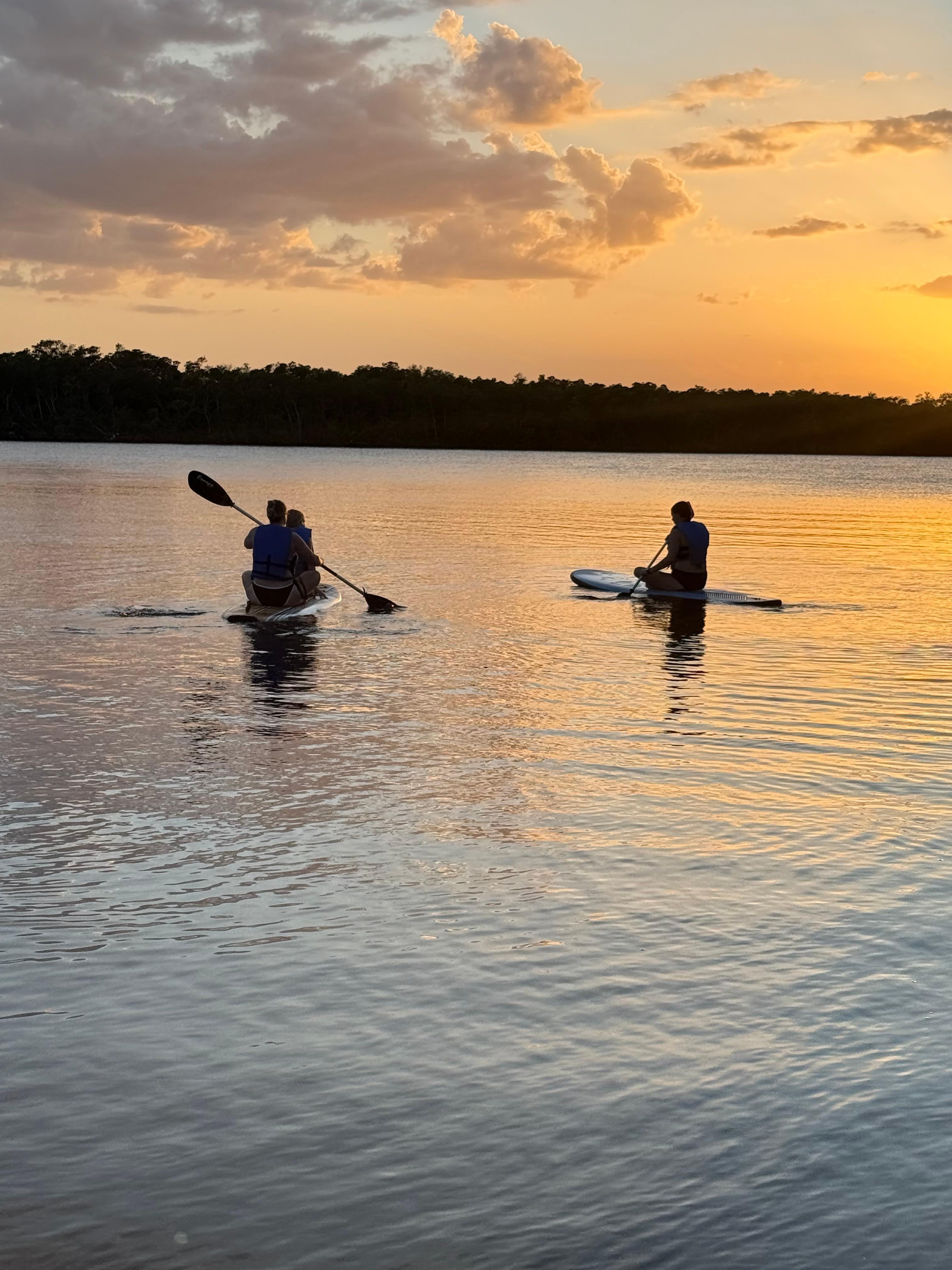 Sunset paddle boarding 