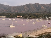 View from balcony during sunset