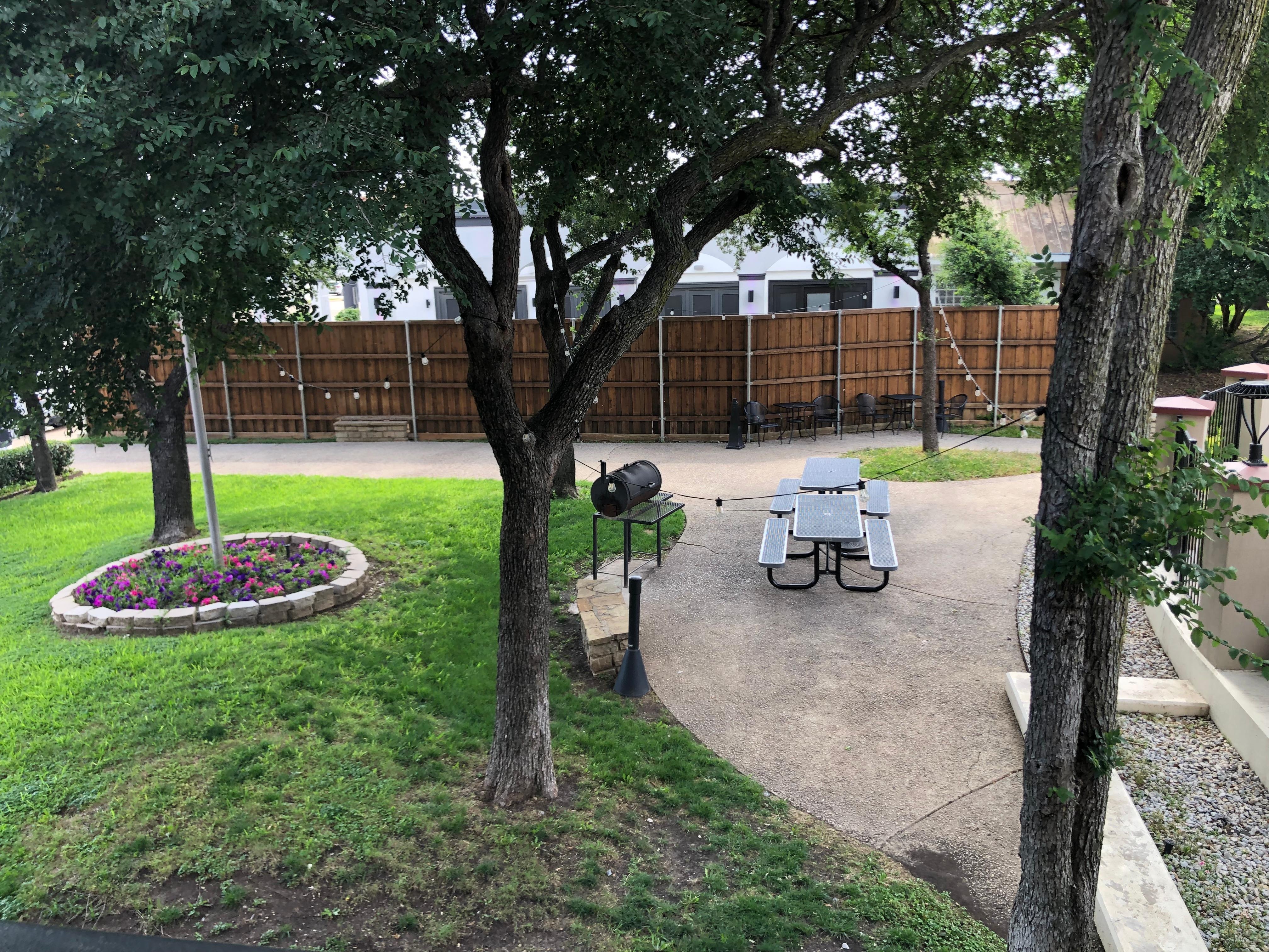 The view from my room - the courtyard outside the pool 