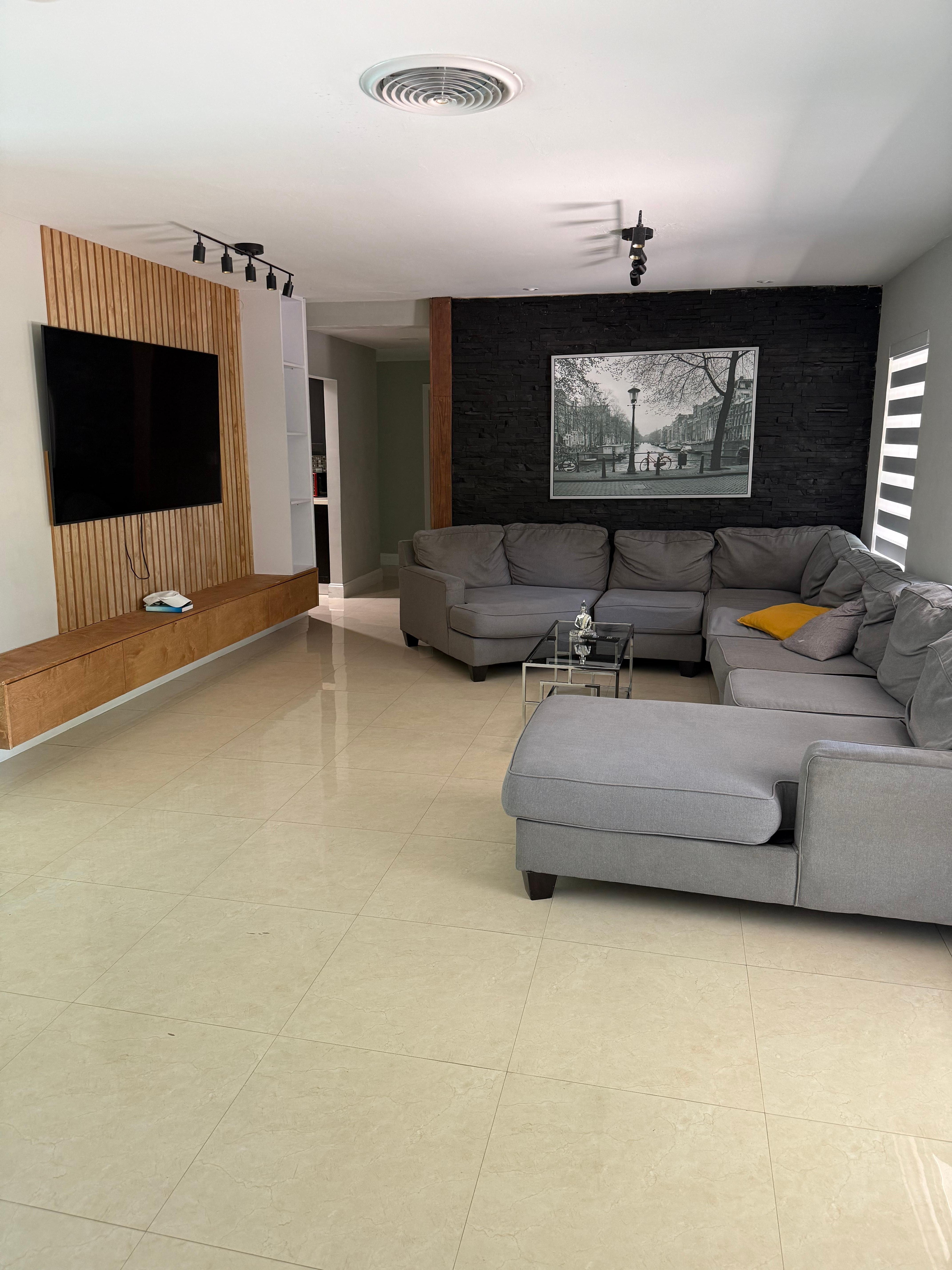 Living Room to hold family night of fifteen people watching movies.
We had an excellent time.