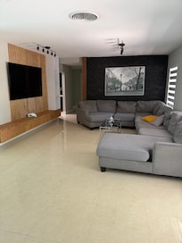 Living Room to hold family night of fifteen people watching movies.
We had an excellent time.