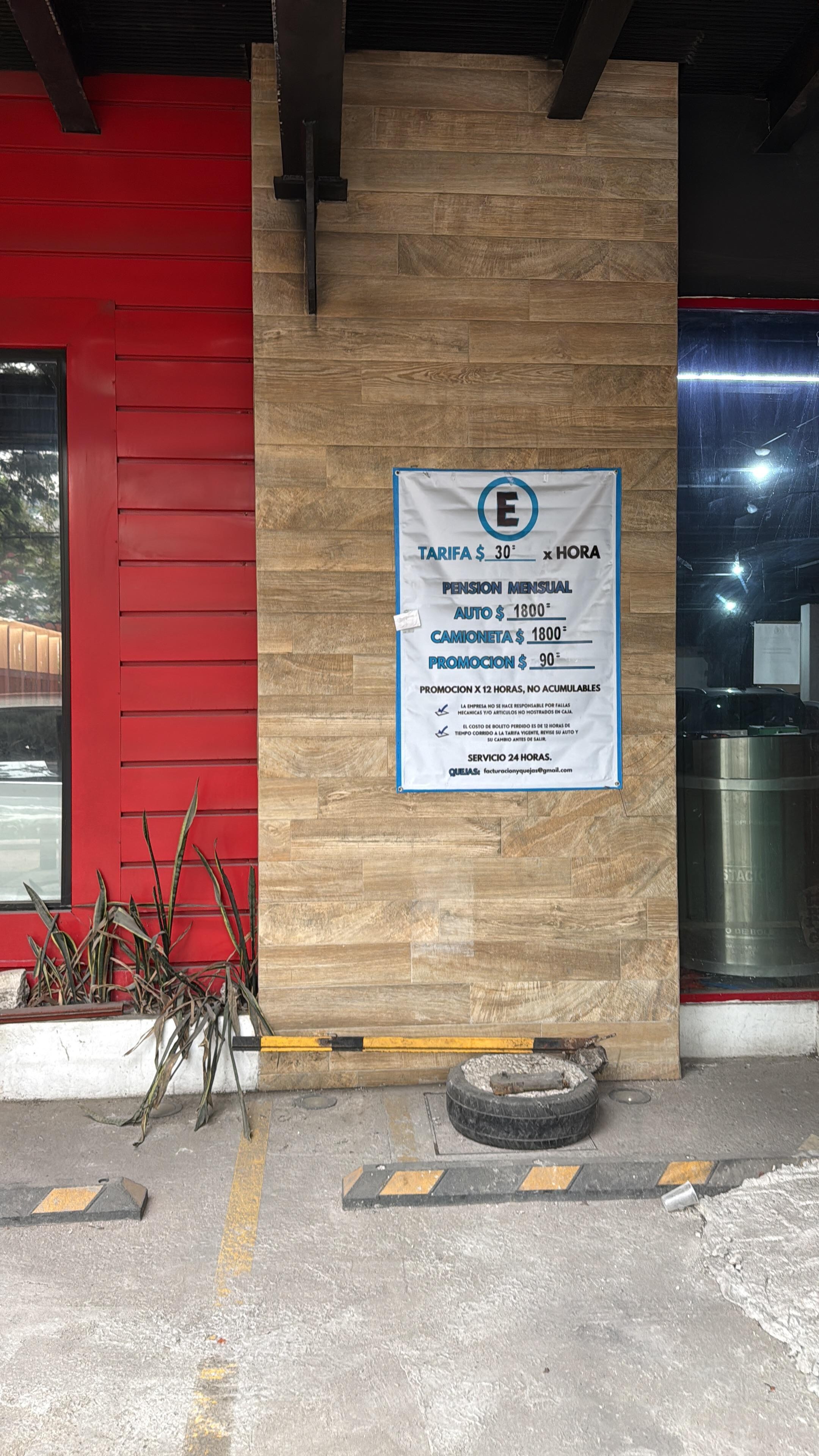 The extra cost for parking.