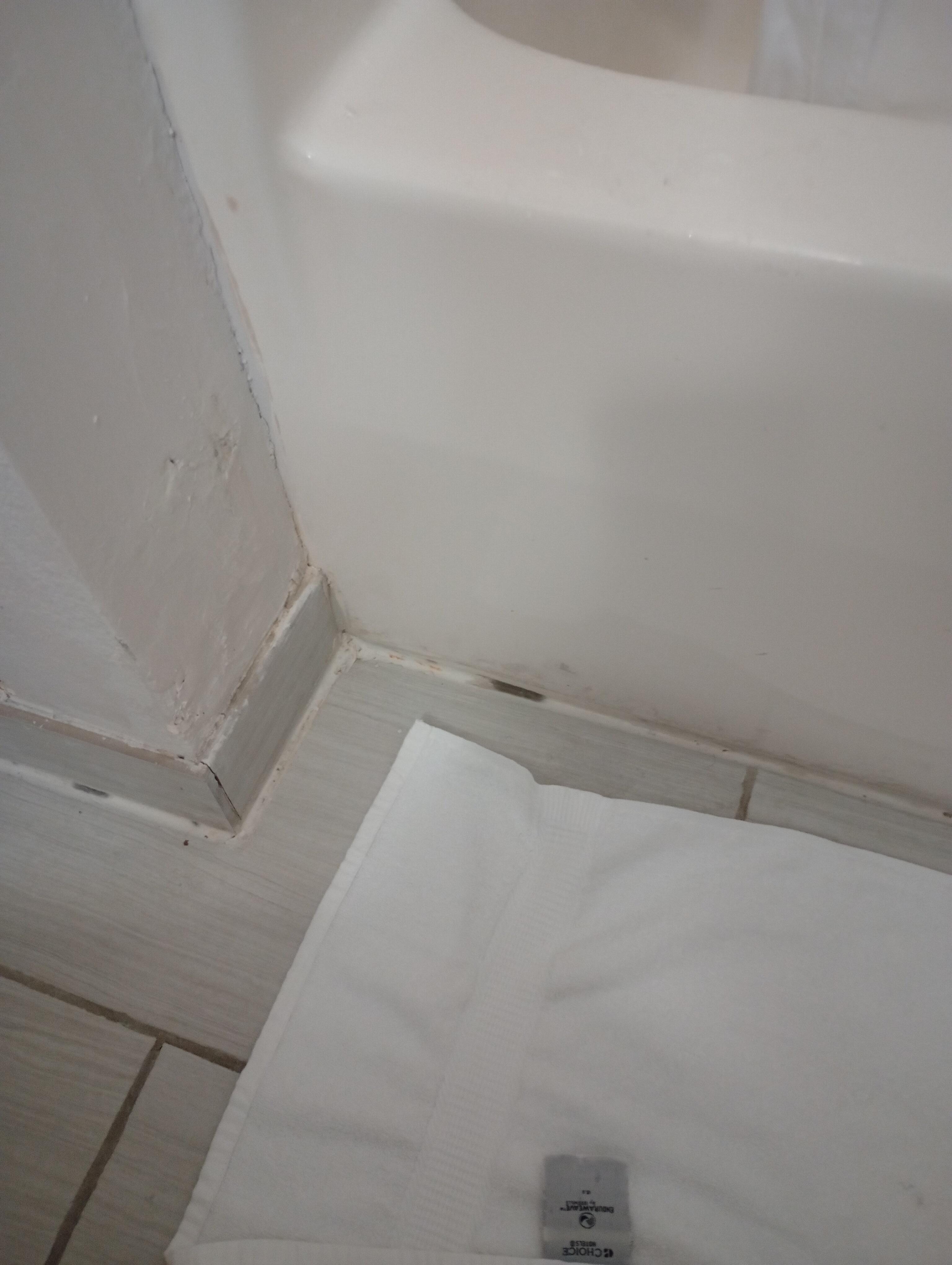 Mold around base of tub