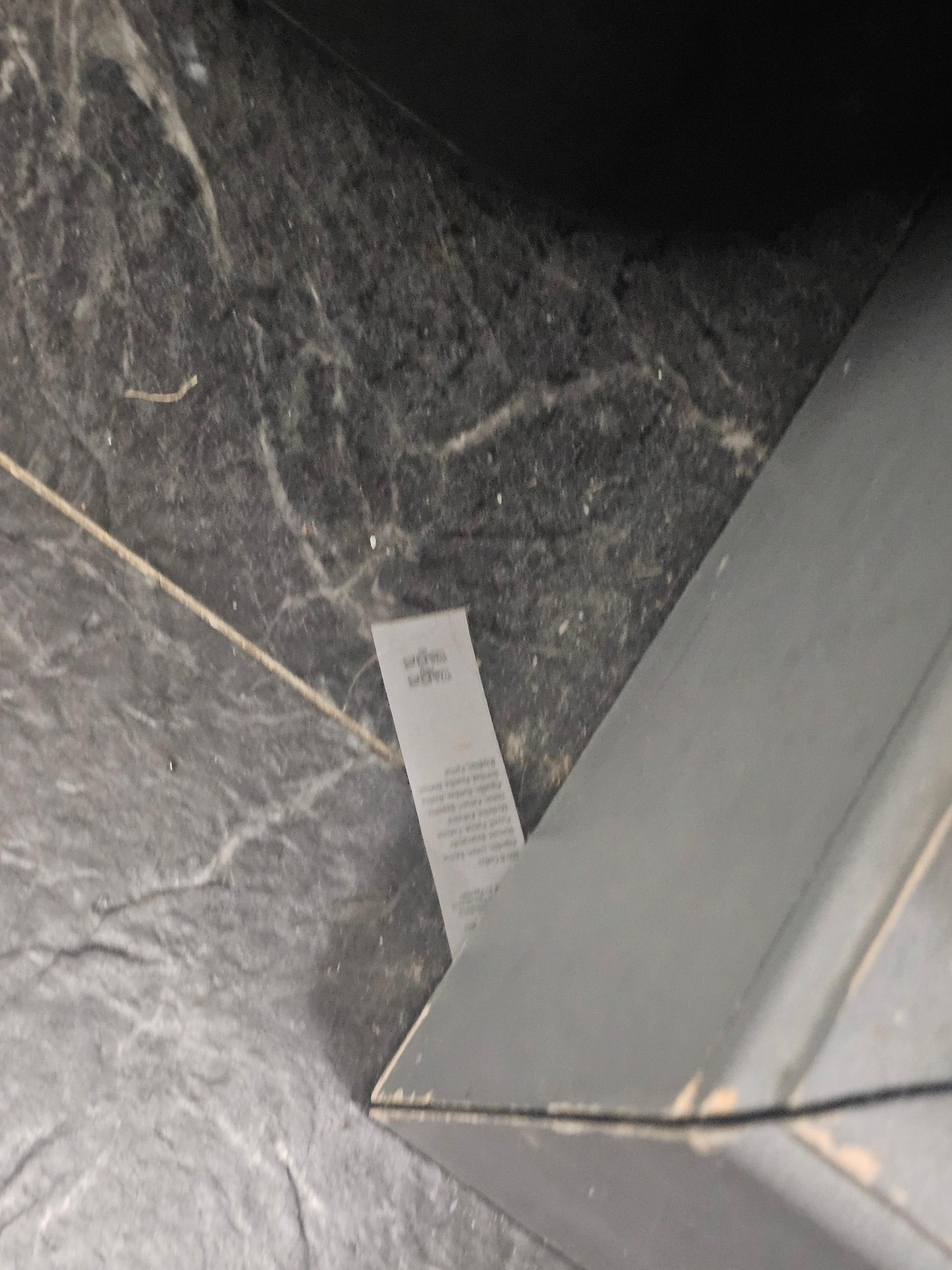 Tags from a previous renter still in the main bathroom.