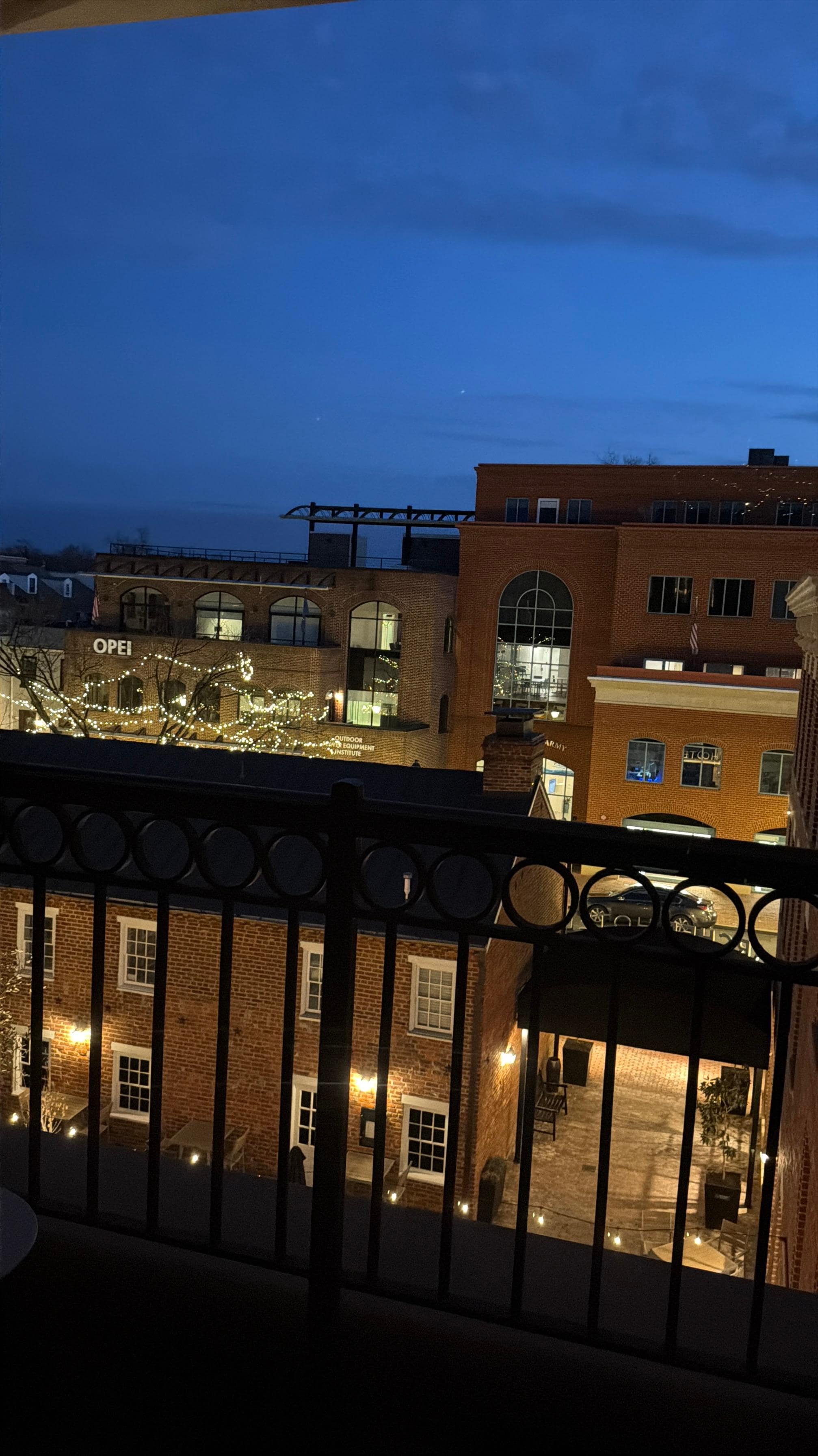 Looking off my balcony at night