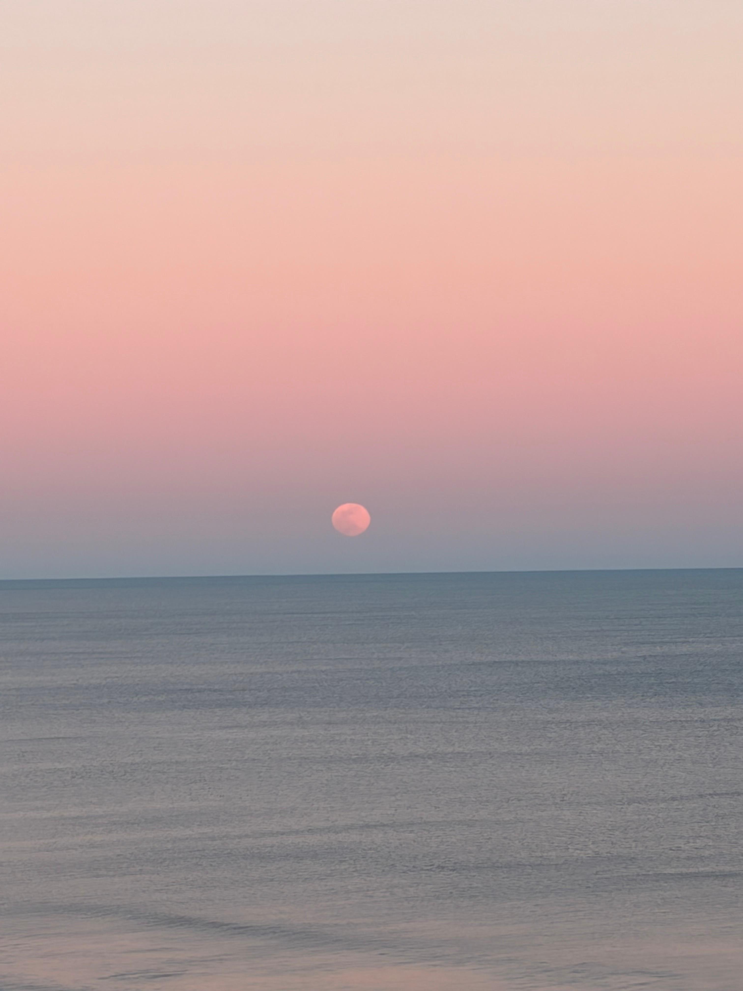 Moonrise over the ocean from the condo balcony.