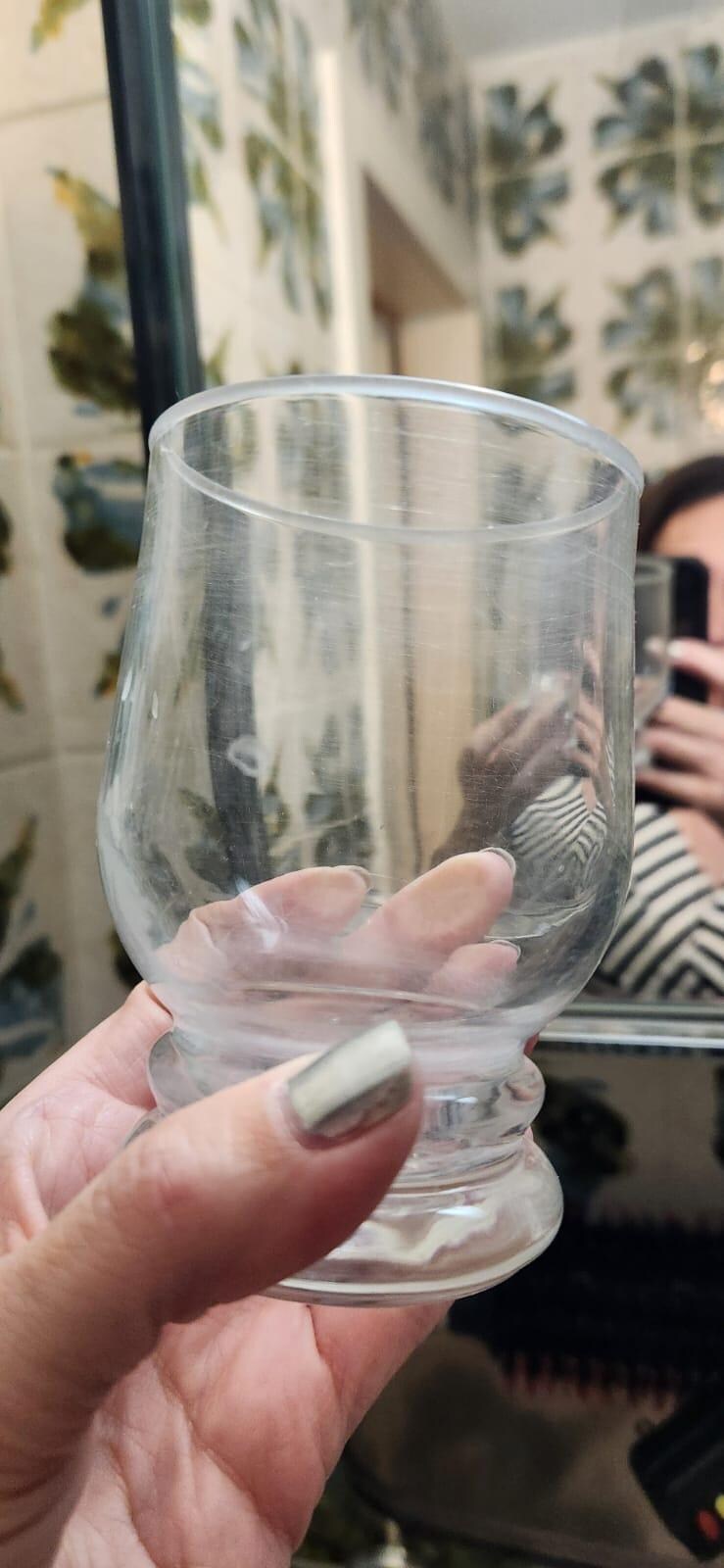 Dirty glass in bathroom