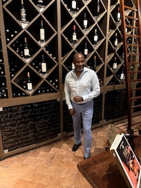 The wine collection at the restaurant