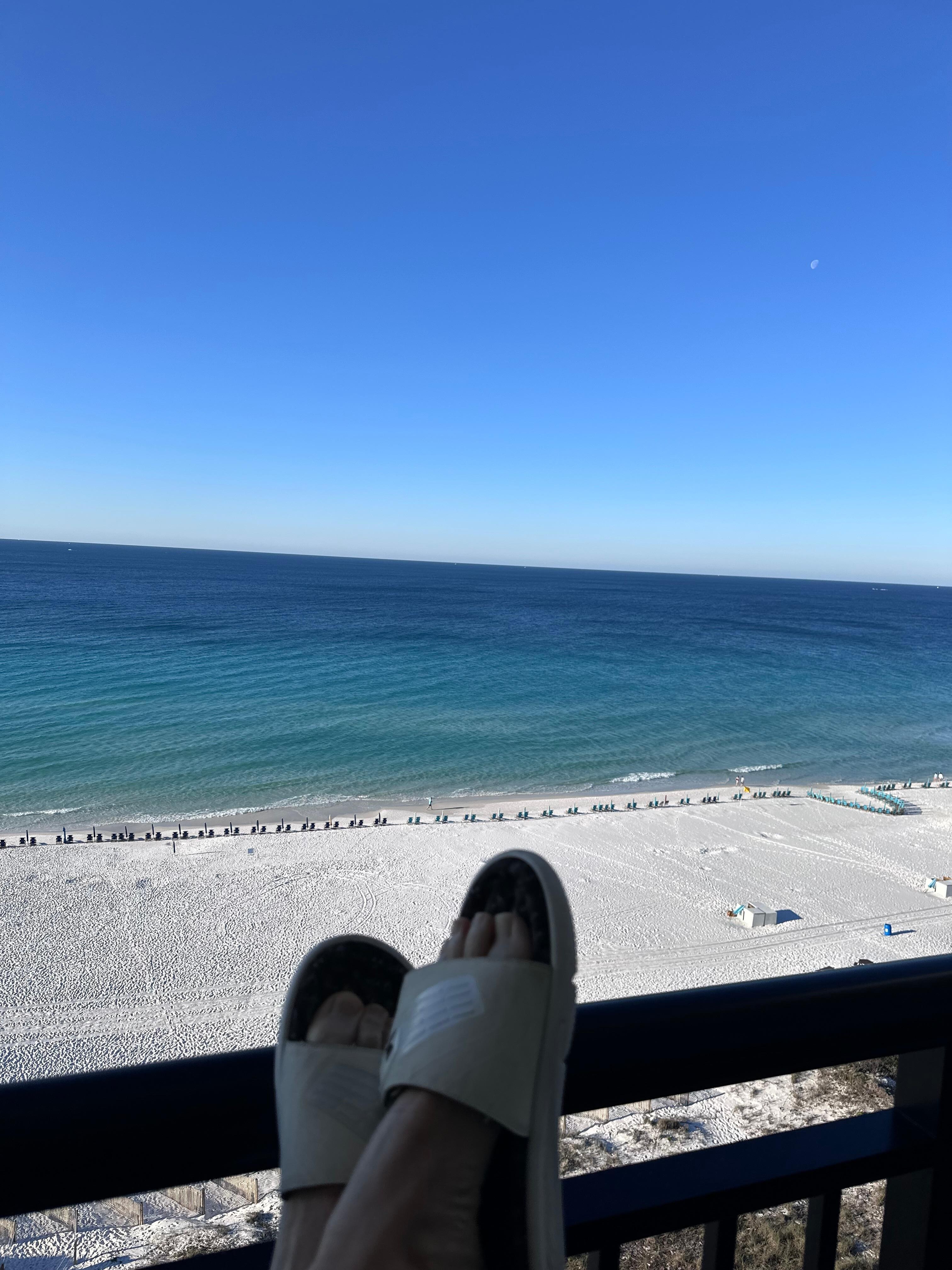 Relaxing on balcony 