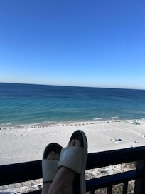 Relaxing on balcony