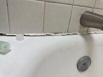 Old grout peeling