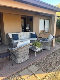 Back patio seating