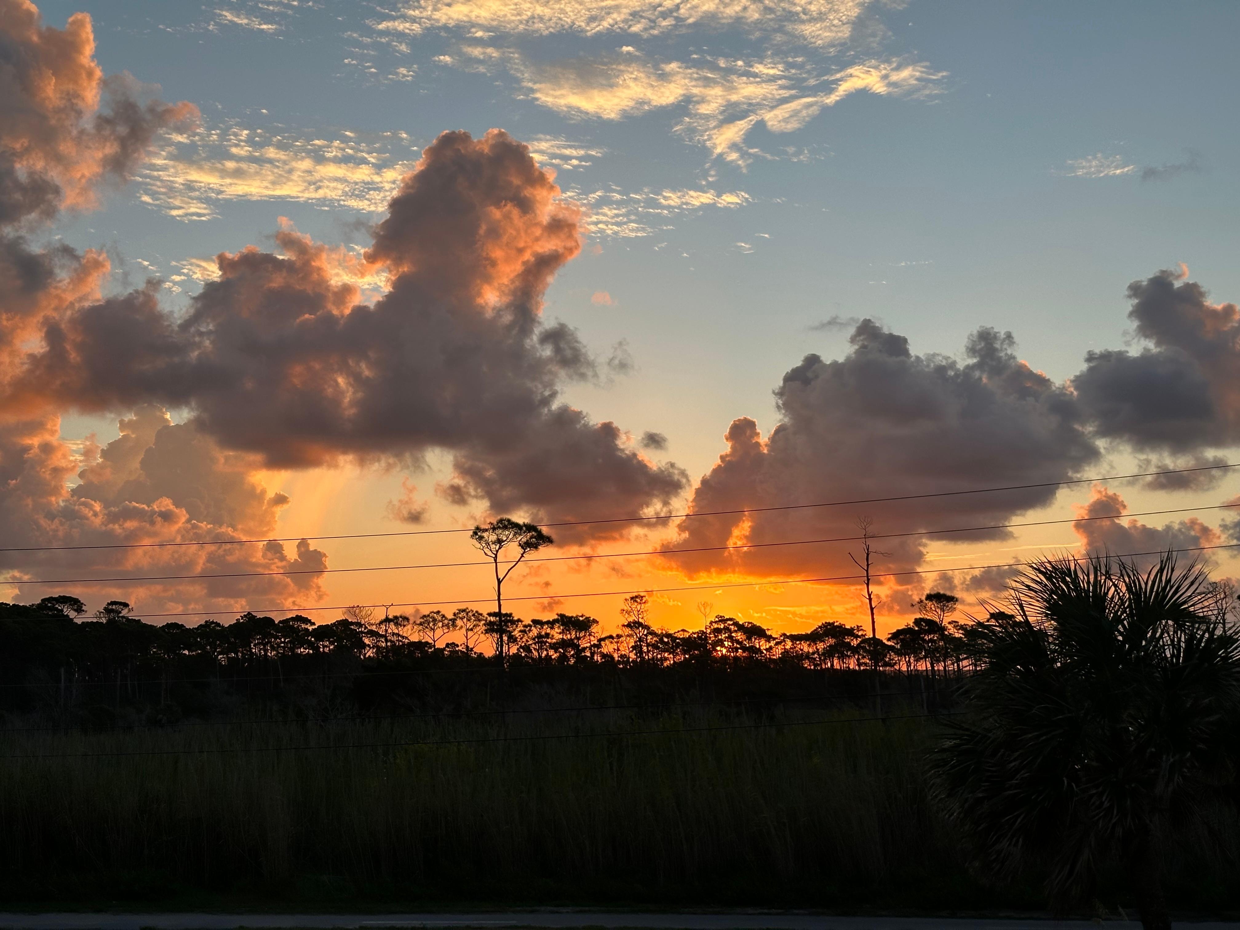 Sunrise from front porch. 