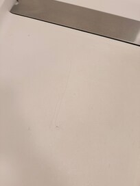 Hair in “ready, prepped” room shower.