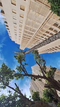 Vistas del bloque desde la piscina