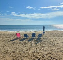 Peaceful, often deserted beach. View from dune deck.