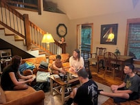 Family visitors from down the road for game night!