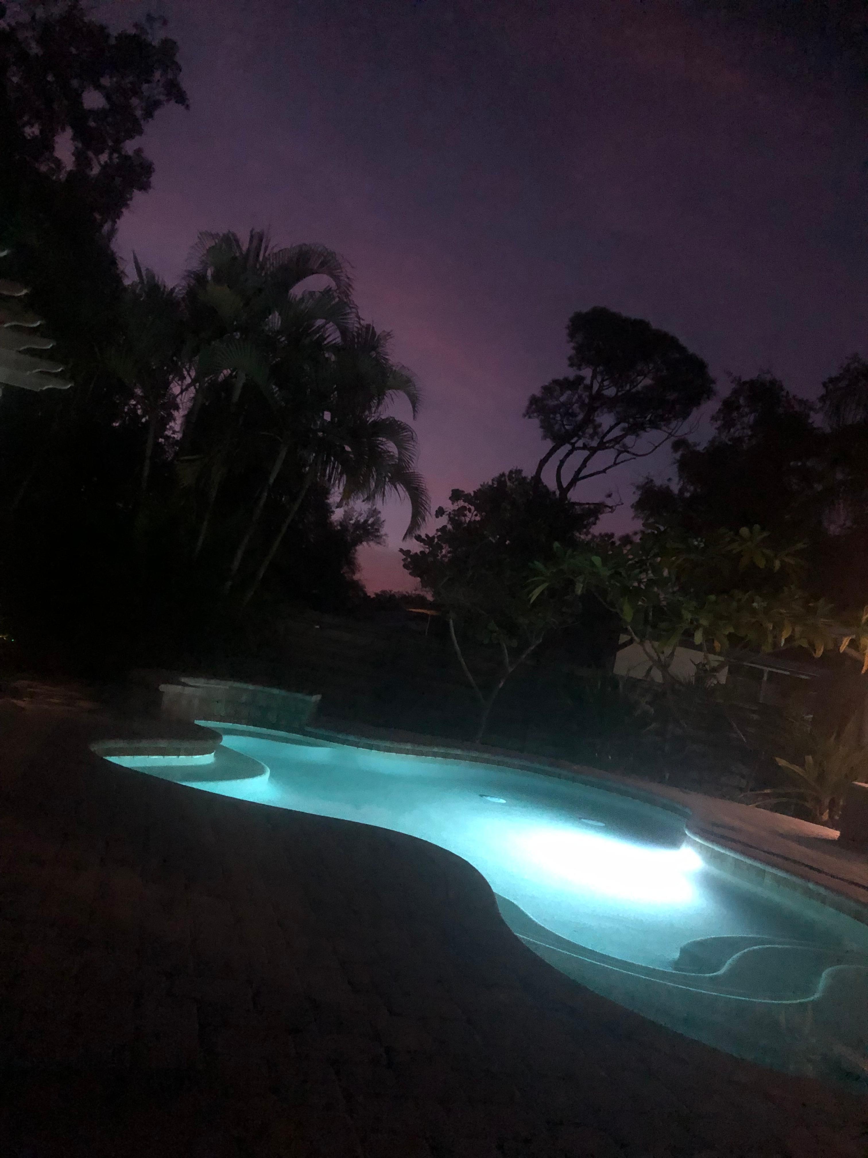 Lovely sunsets -not  quite visible!