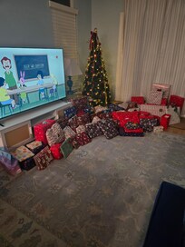 Furniture was easy to move around so we could find a tree spot.