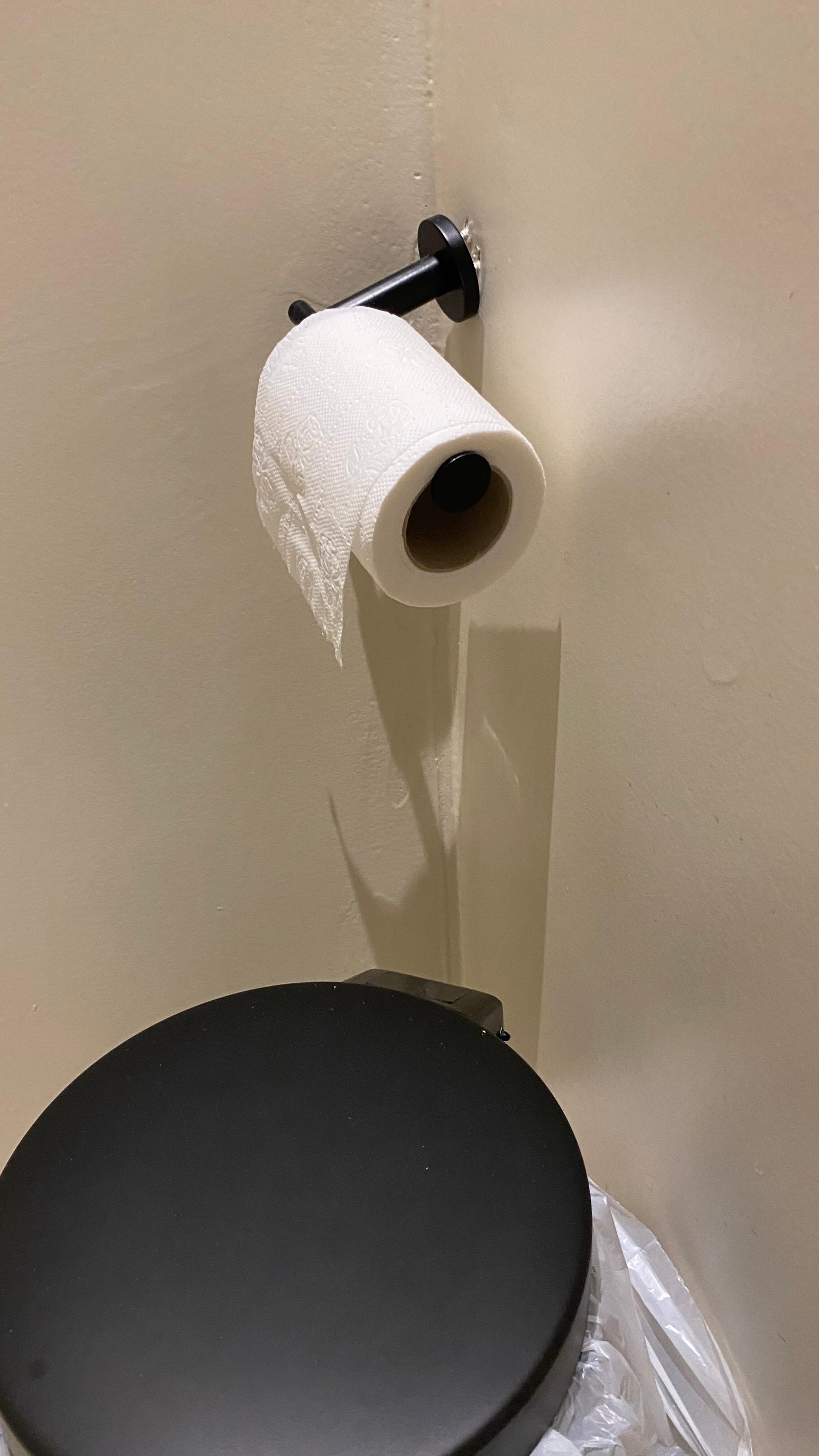 Salle de bain des maîtres , support pour papier de toilette arraché 
