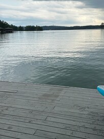On the deck.