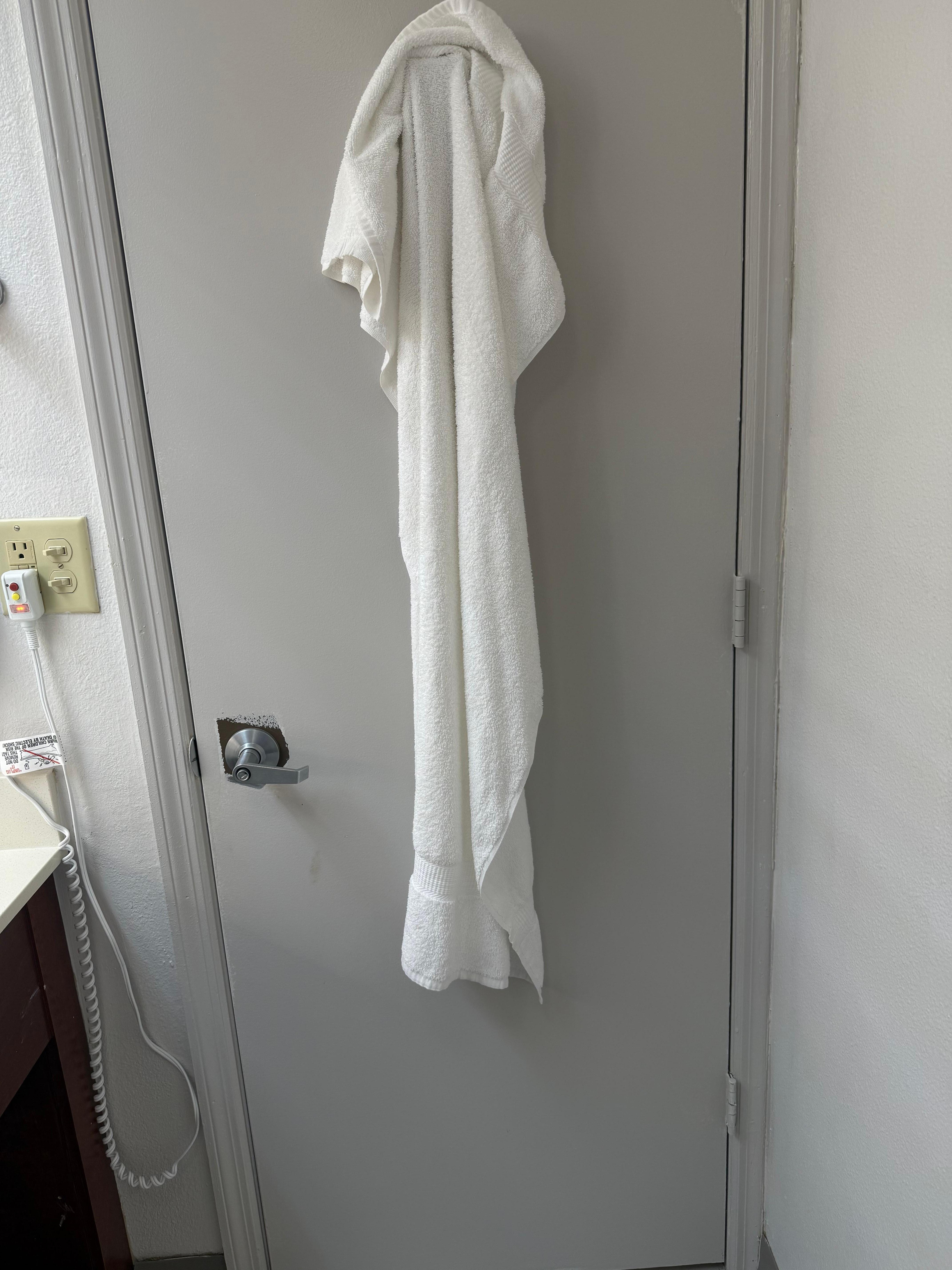 Used bath towel was left in bathroom when we arrived. 