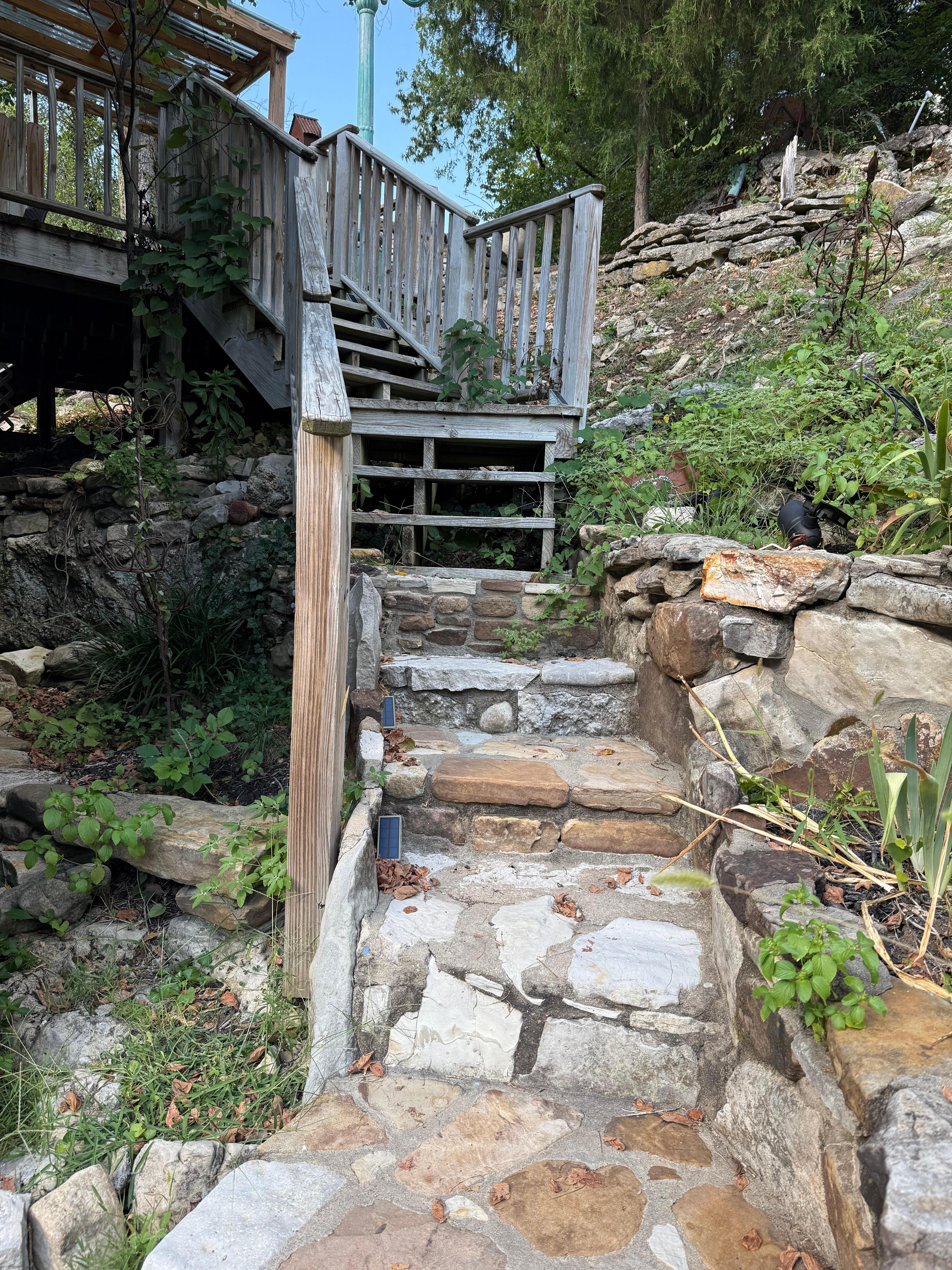 The steps are a bit challenging when bringing in the suitcases.