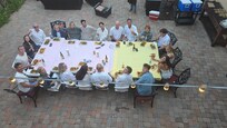 Extra tables for the patio provided seating for all 20.