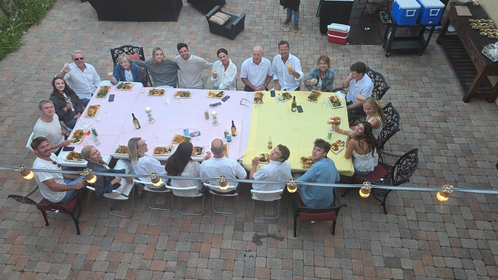 Extra tables for the patio provided seating for all 20.
