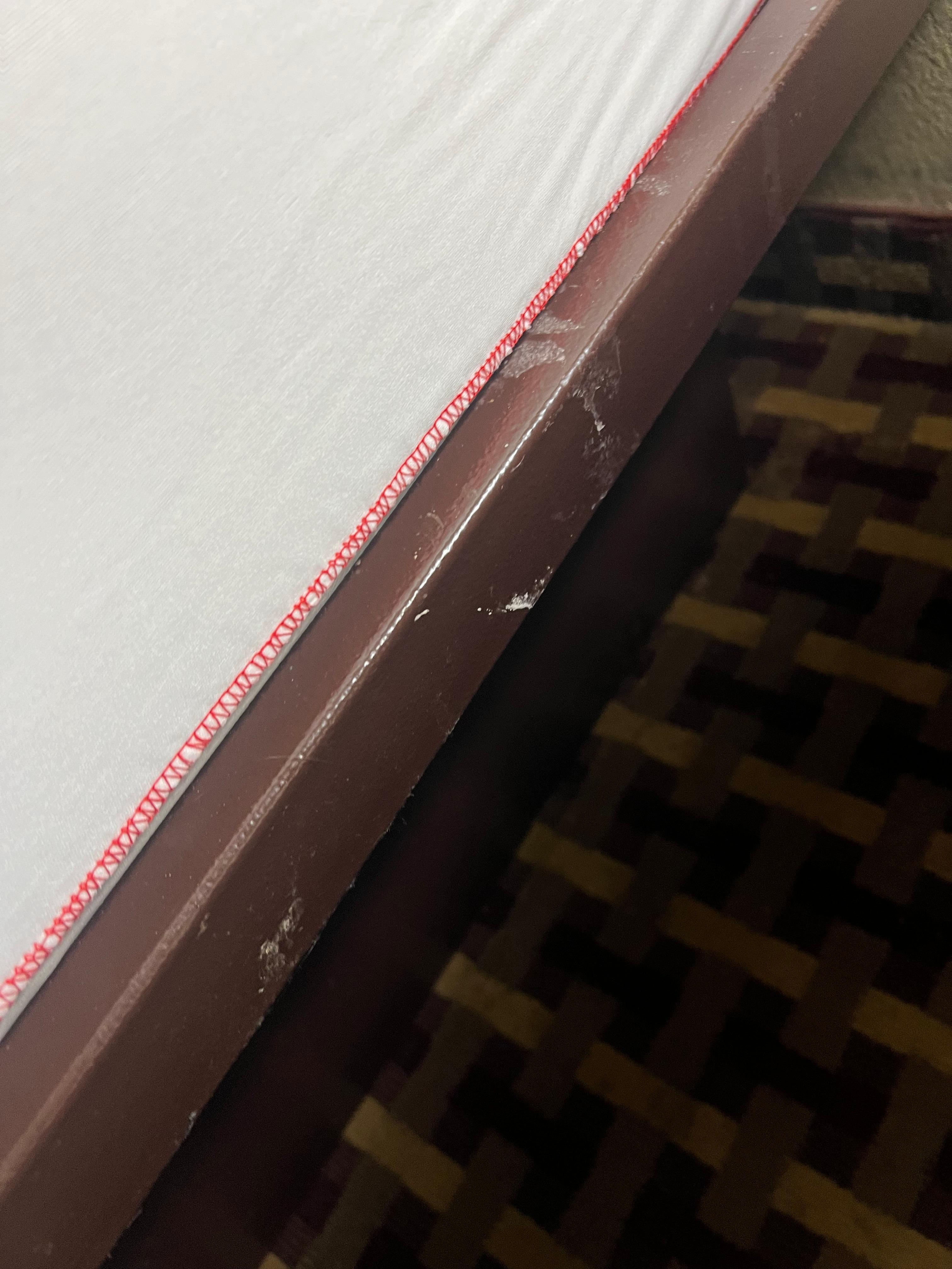 Not sure what fluid this was dried and crusted on the bed frame