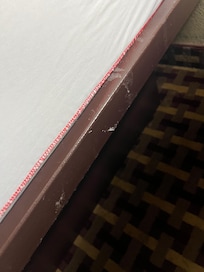 Not sure what fluid this was dried and crusted on the bed frame