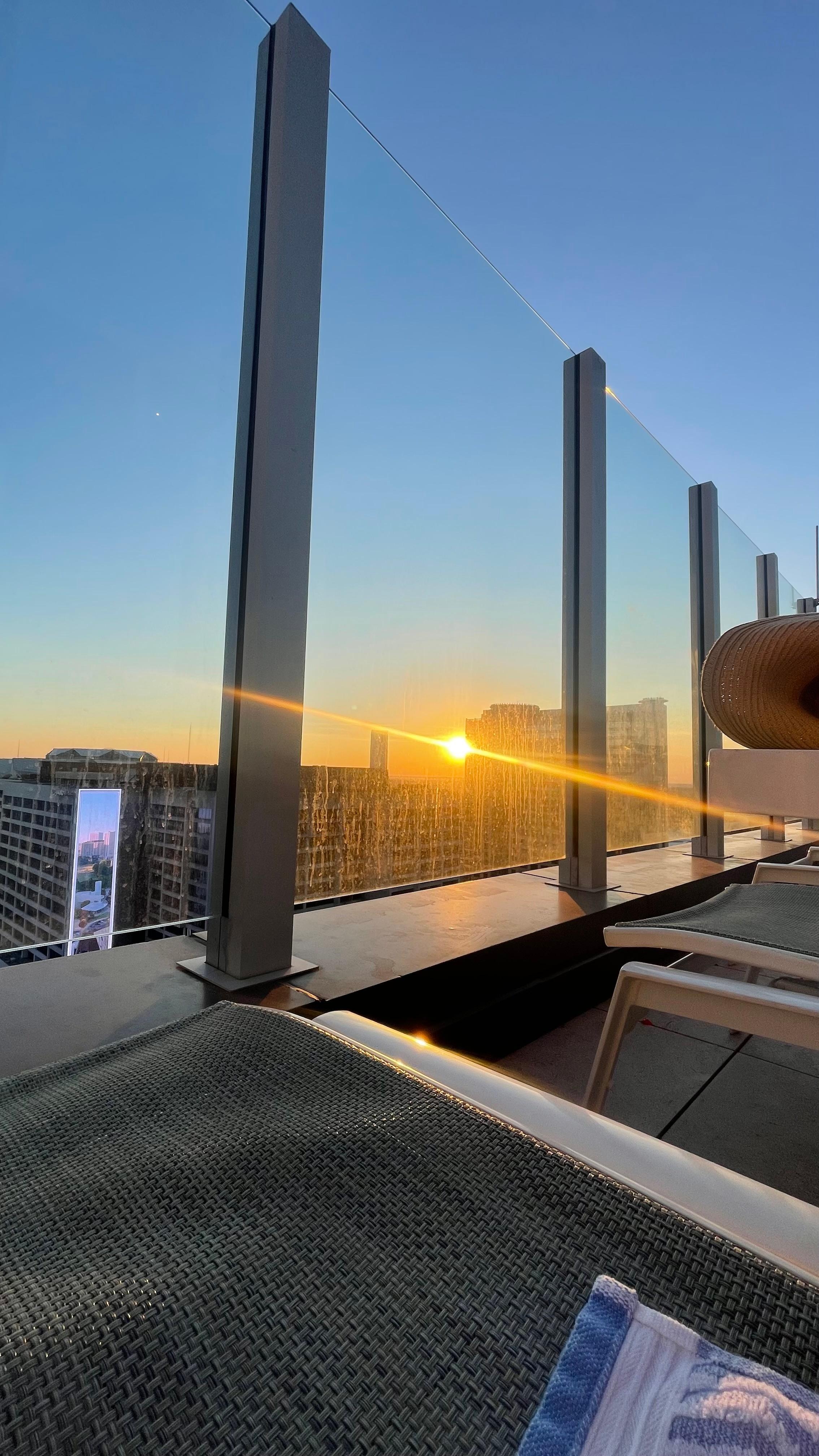 Sunset view from pool 