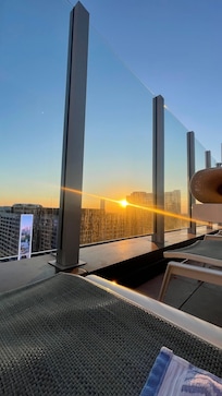 Sunset view from pool