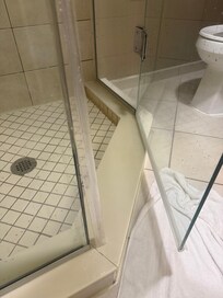 Broken shower door