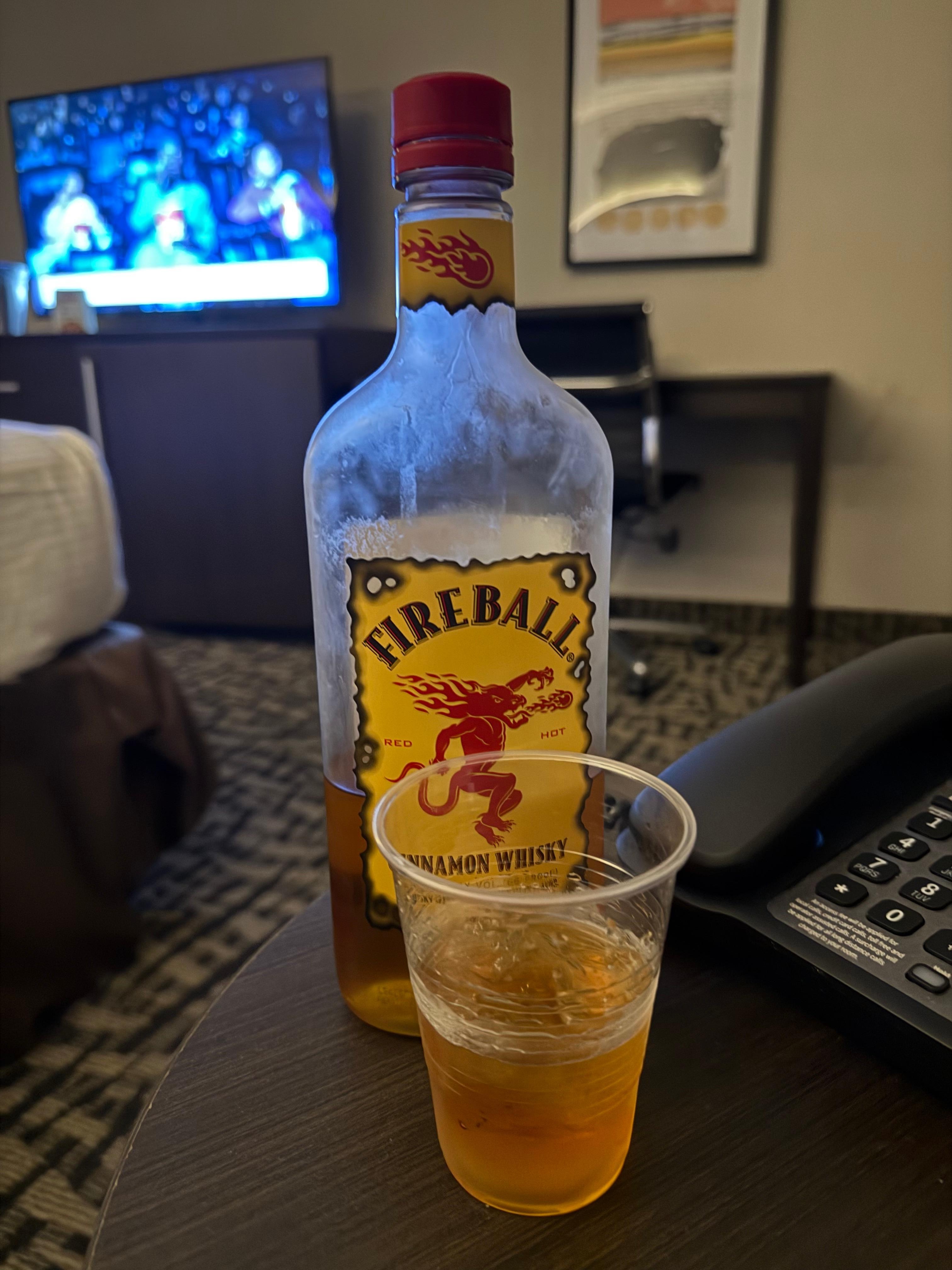 Enjoying a drink before bed time! 