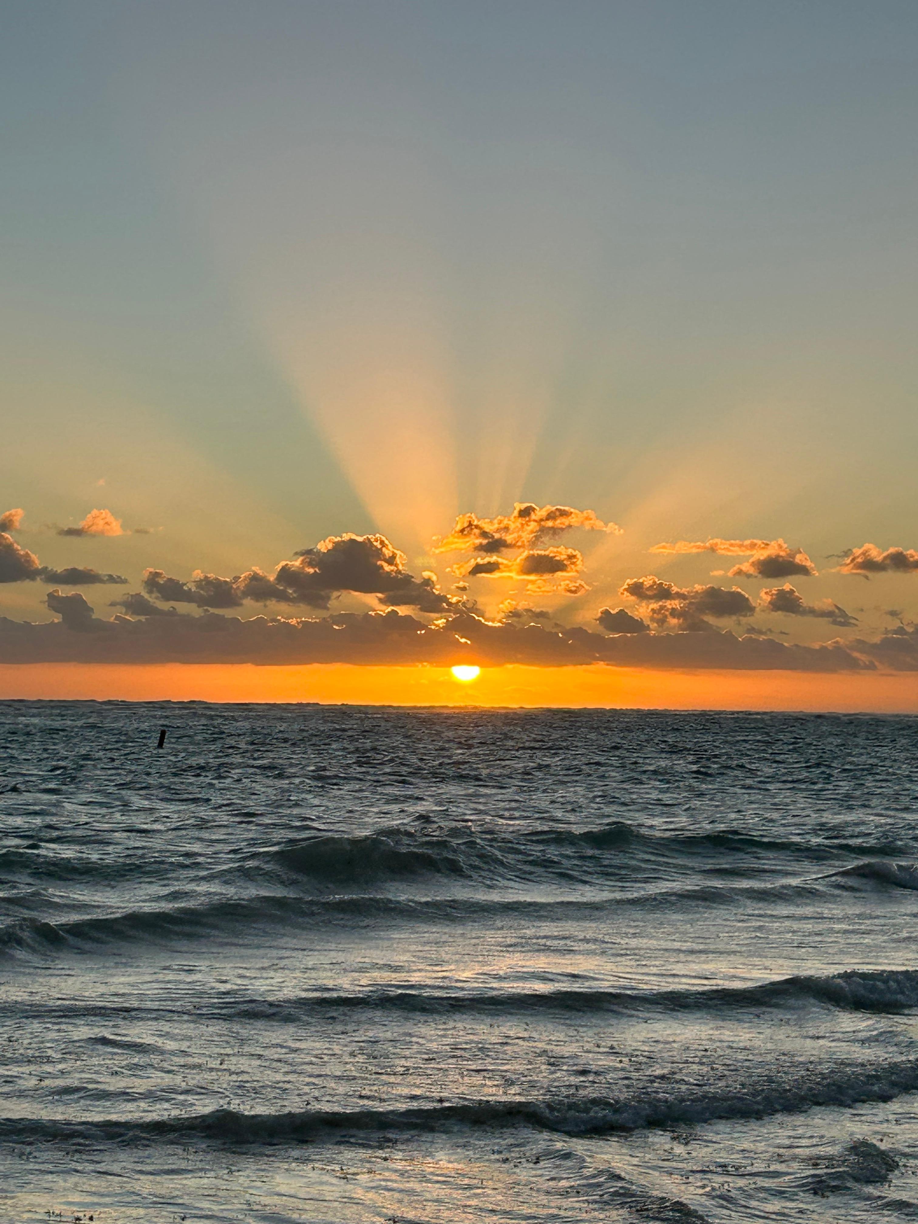 Beautiful view of sunrise from beach 