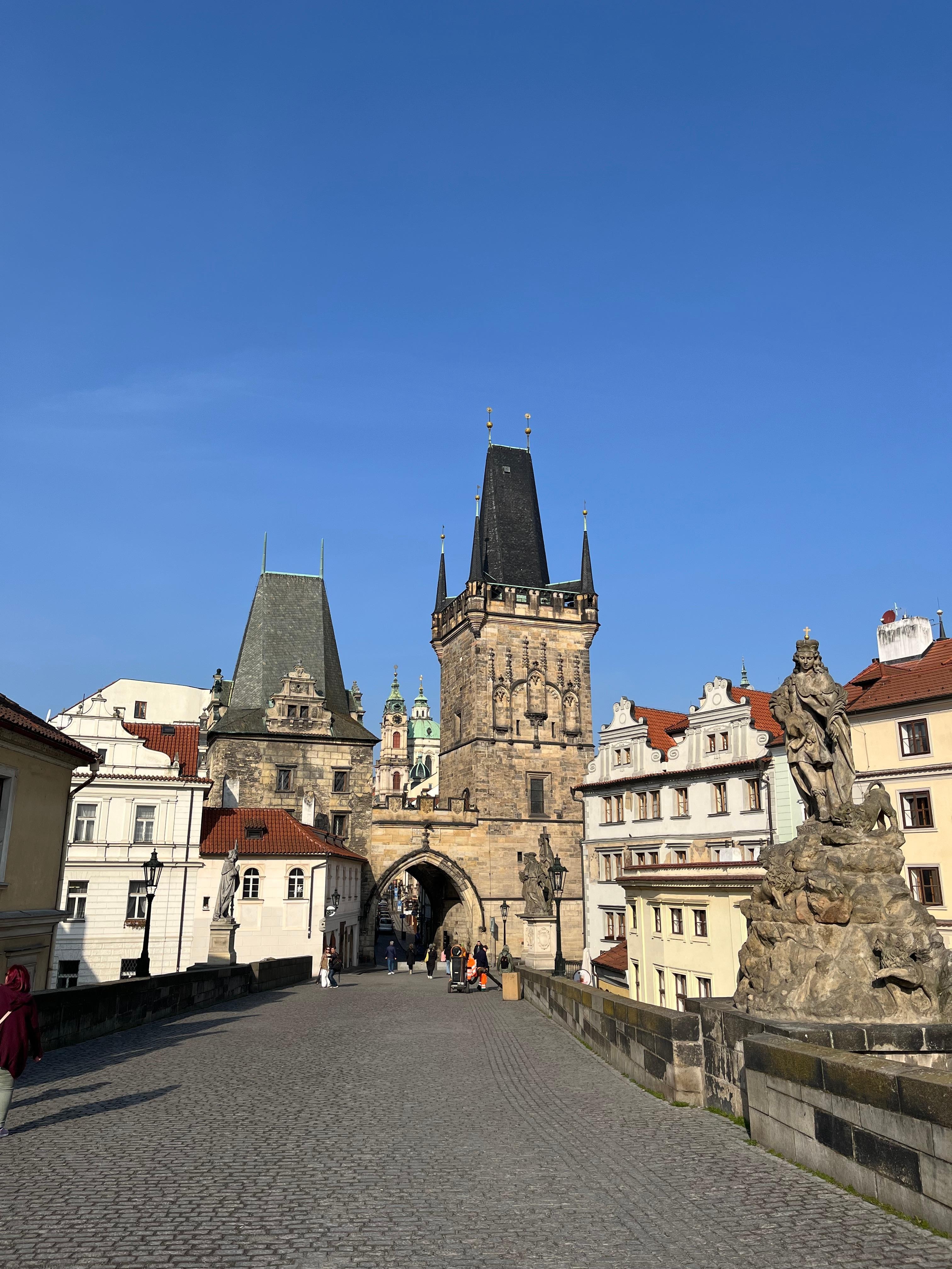 Charles bridge near hotel