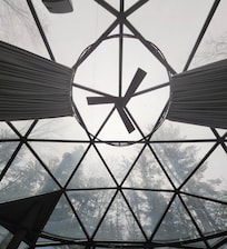 Looking up from the bed