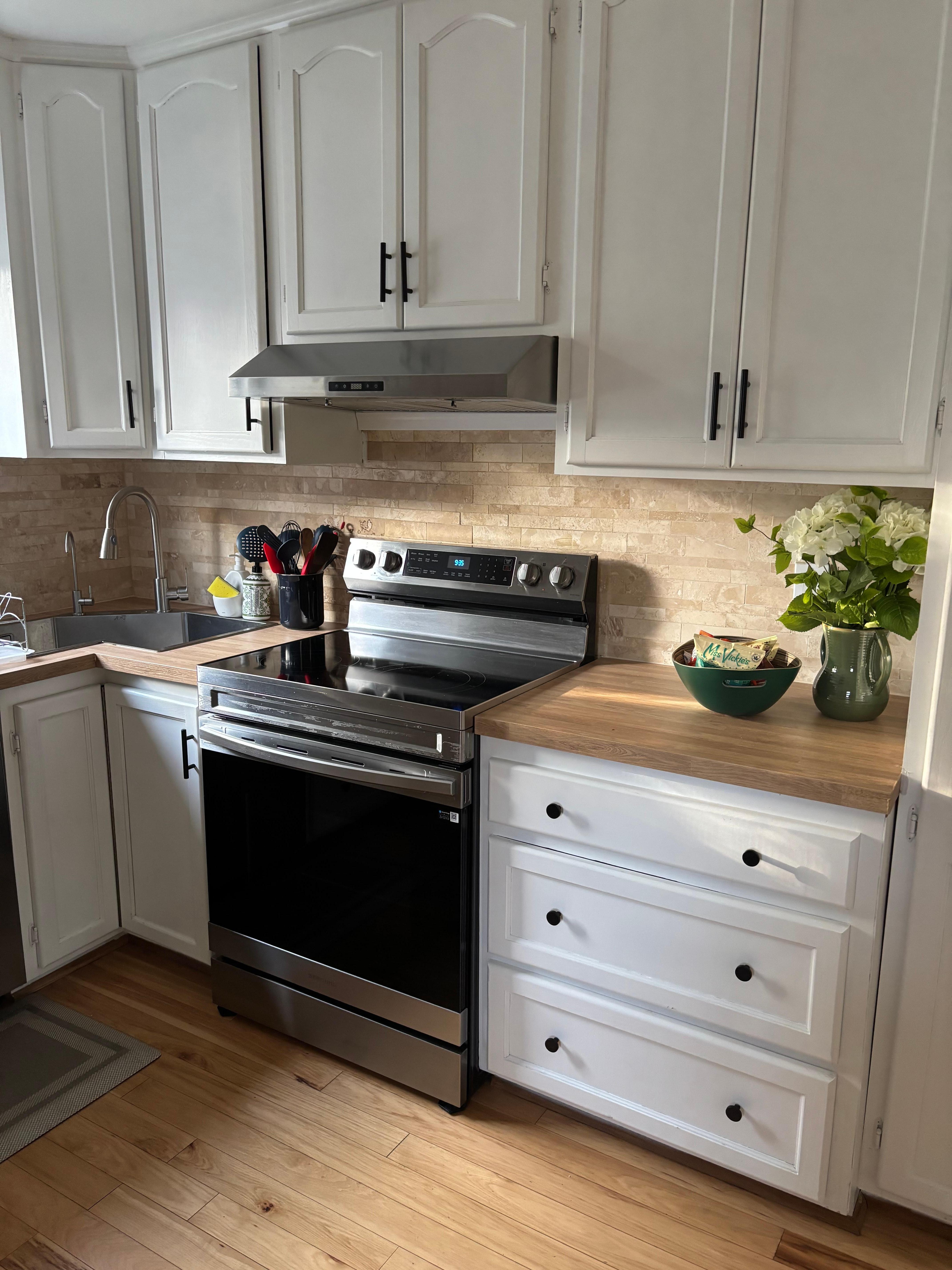 Modern kitchen for meals on site