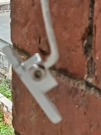 Safety latch hanging of in our room on the 3rd floor