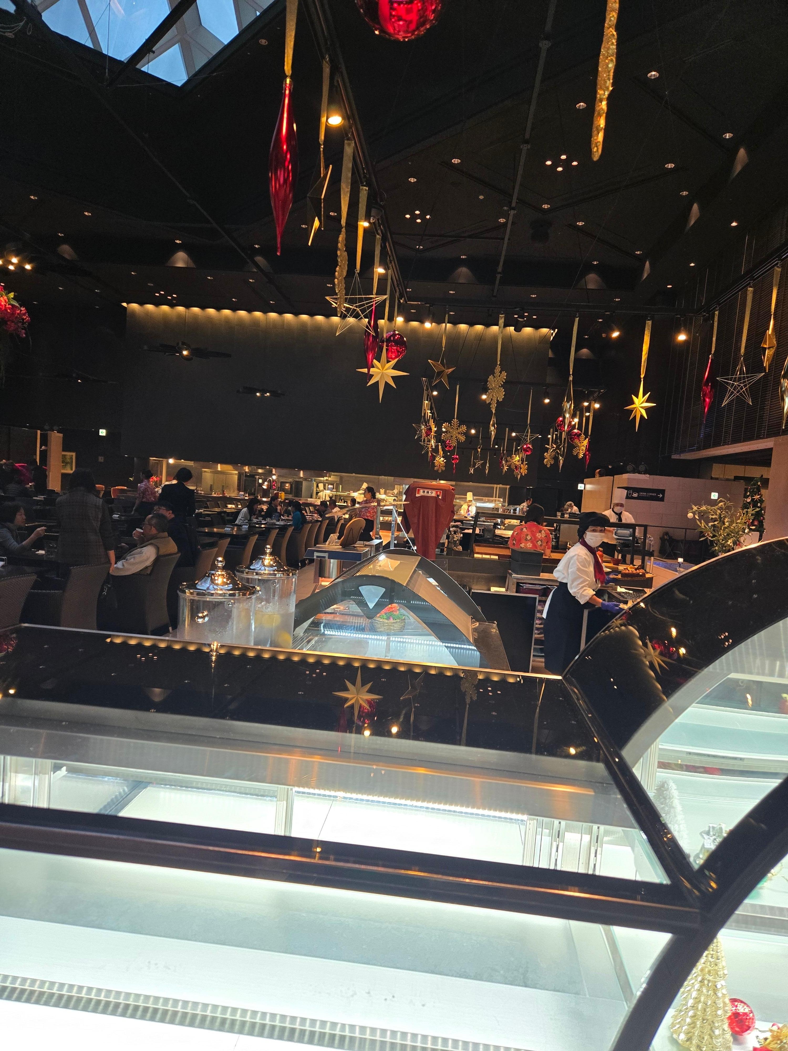 Christmas breakfast buffet area