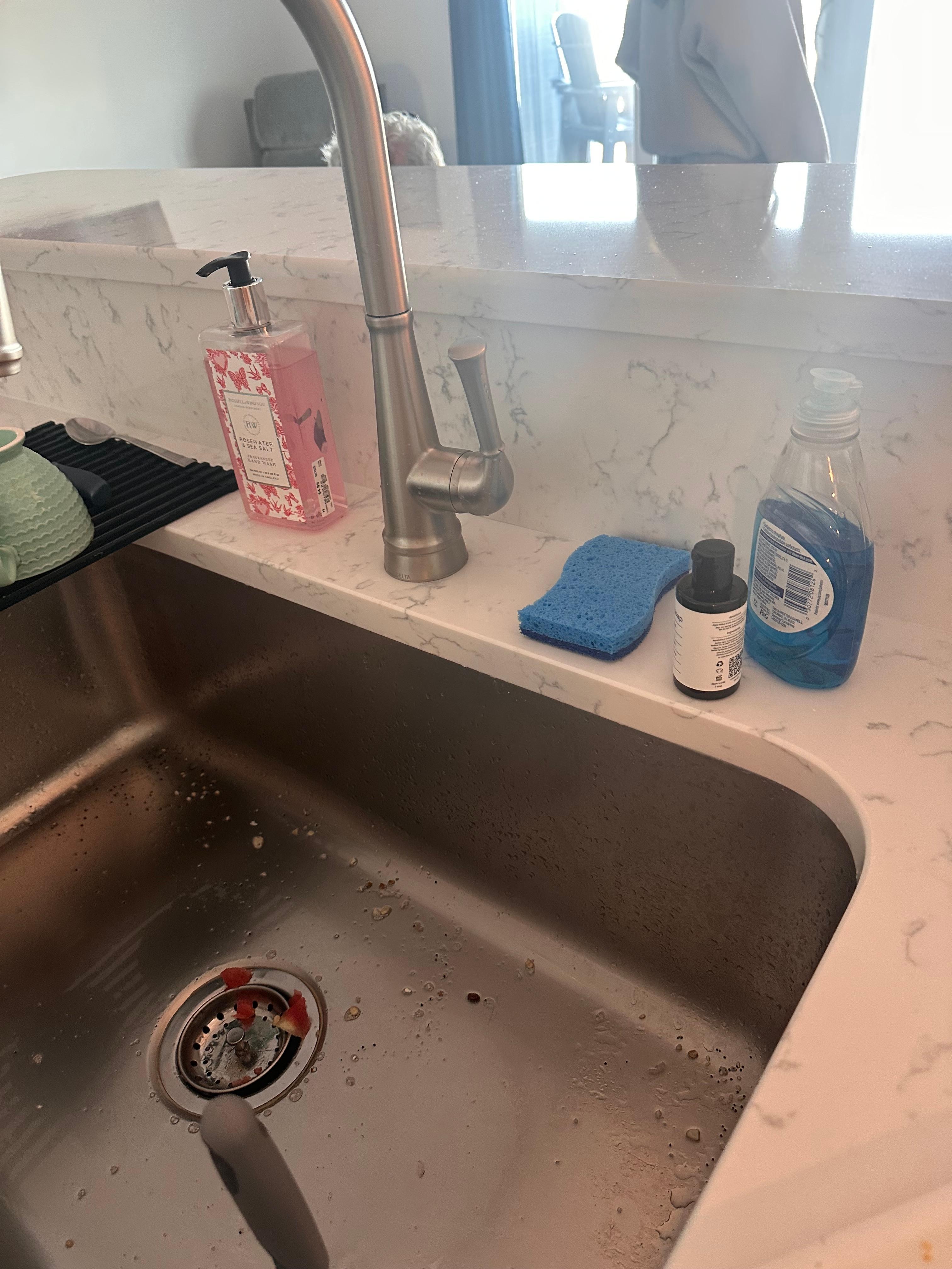 Stocked dish soap, sponge, DW tablets — all you need to clean