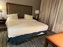 Staff could fix the valance so the bed looks nice.