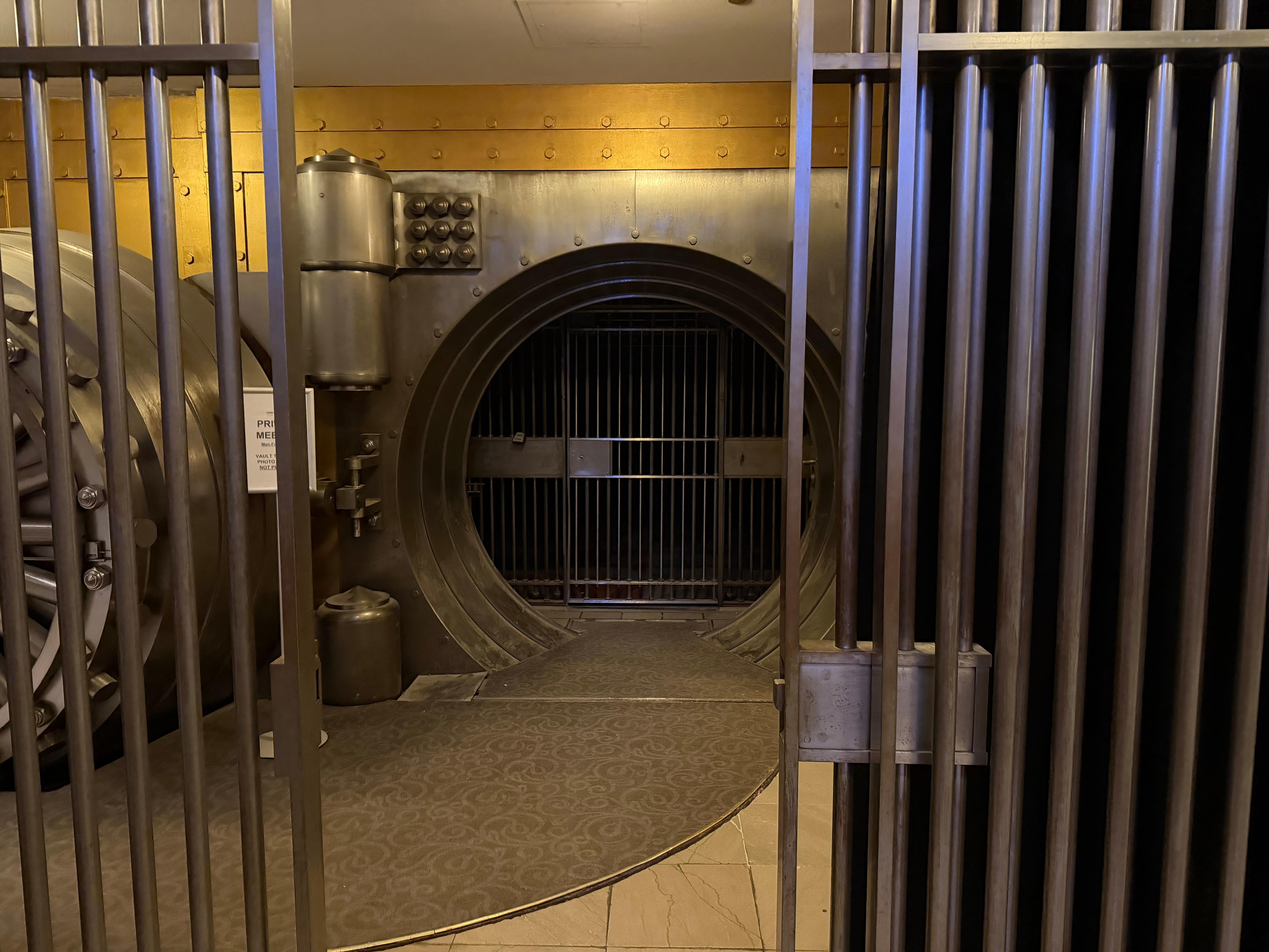 The hotel used to be a bank! They use this vault as a meeting room! So amazing 