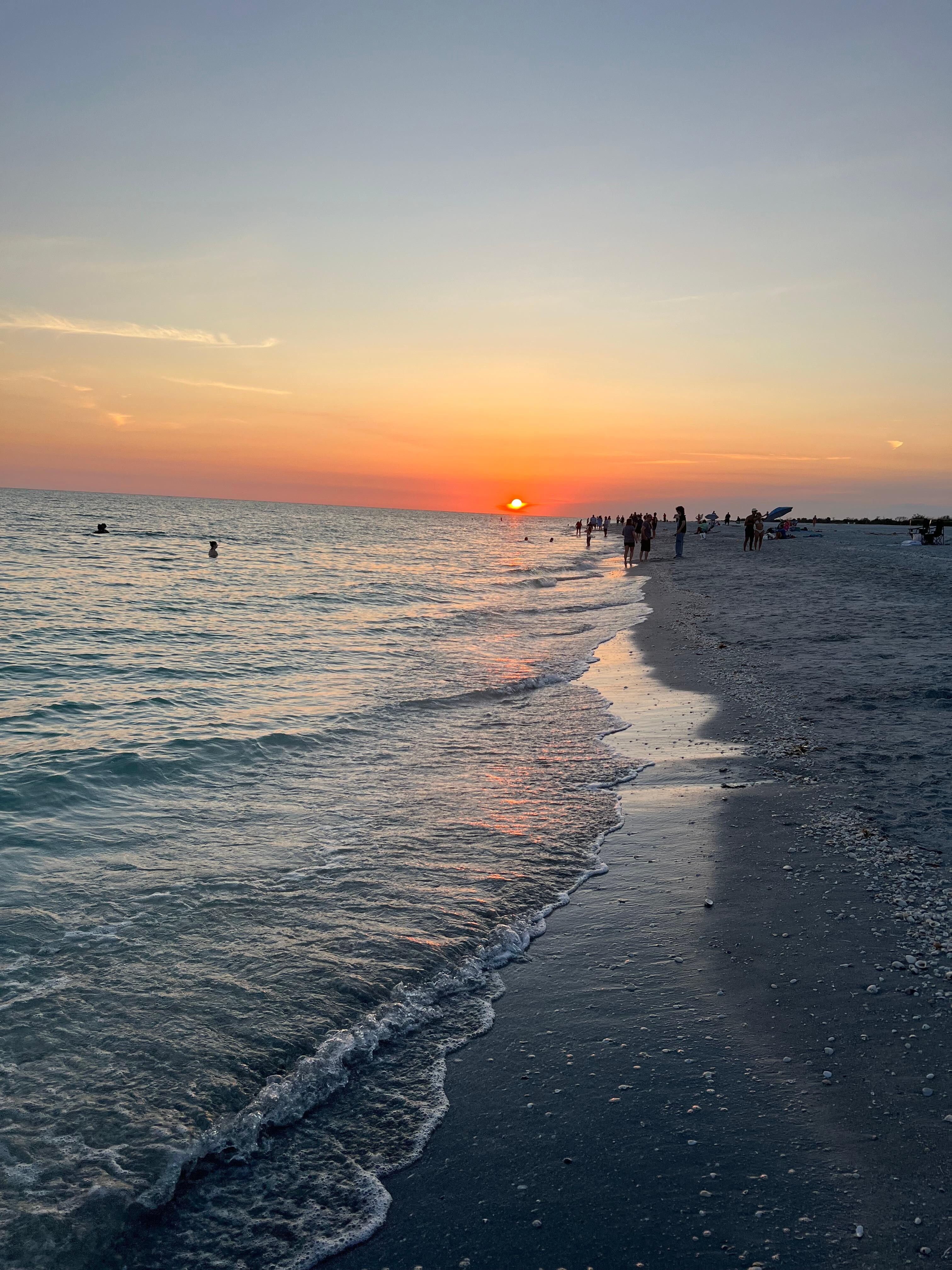 Beach sunset on Sanibel Island