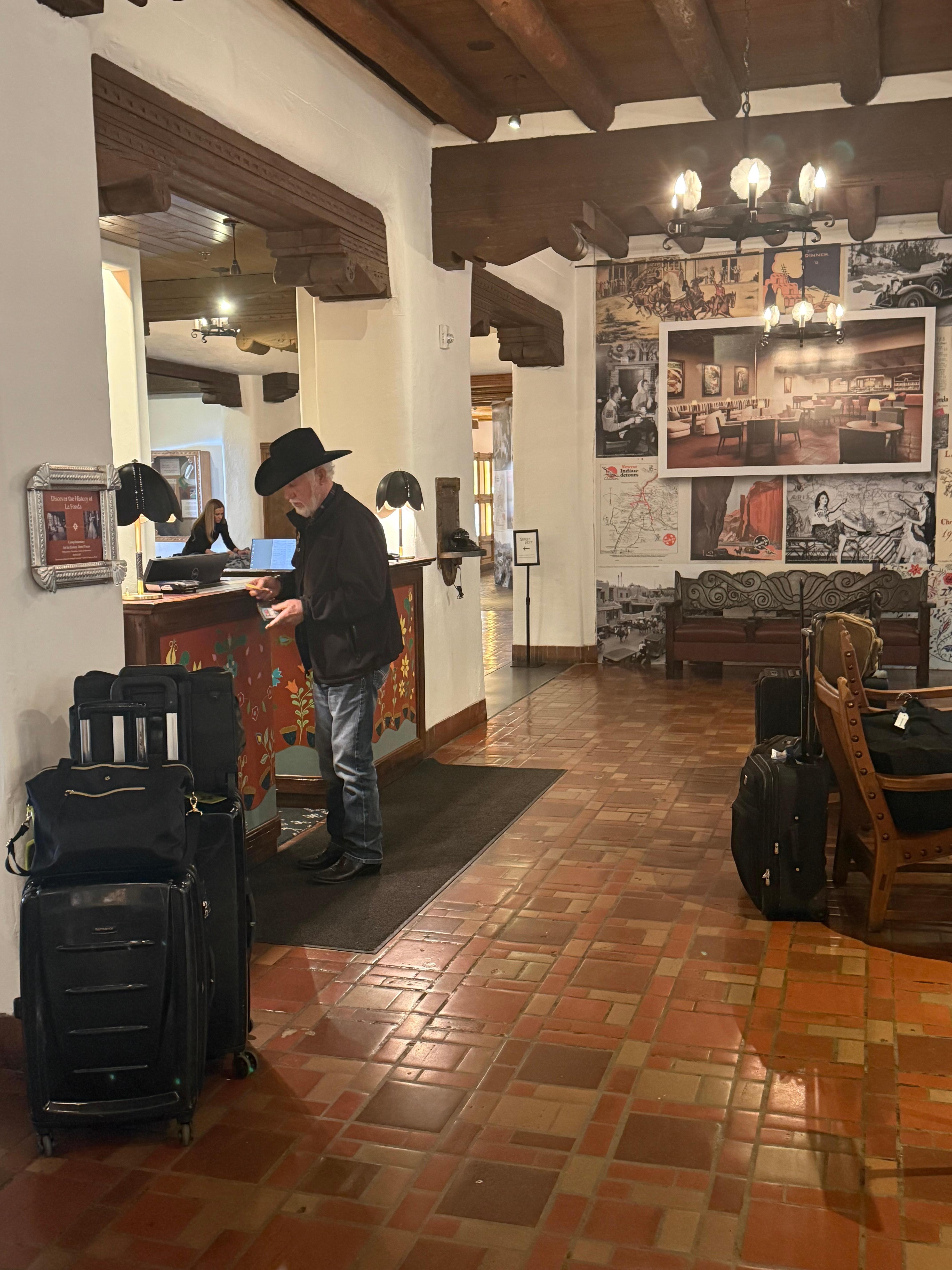 Bar area in the lobby is closed off with walls of wonderful historical photos.