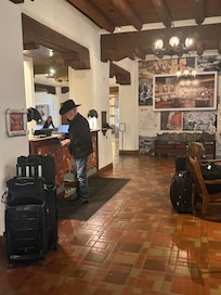 Bar area in the lobby is closed off with walls of wonderful historical photos.