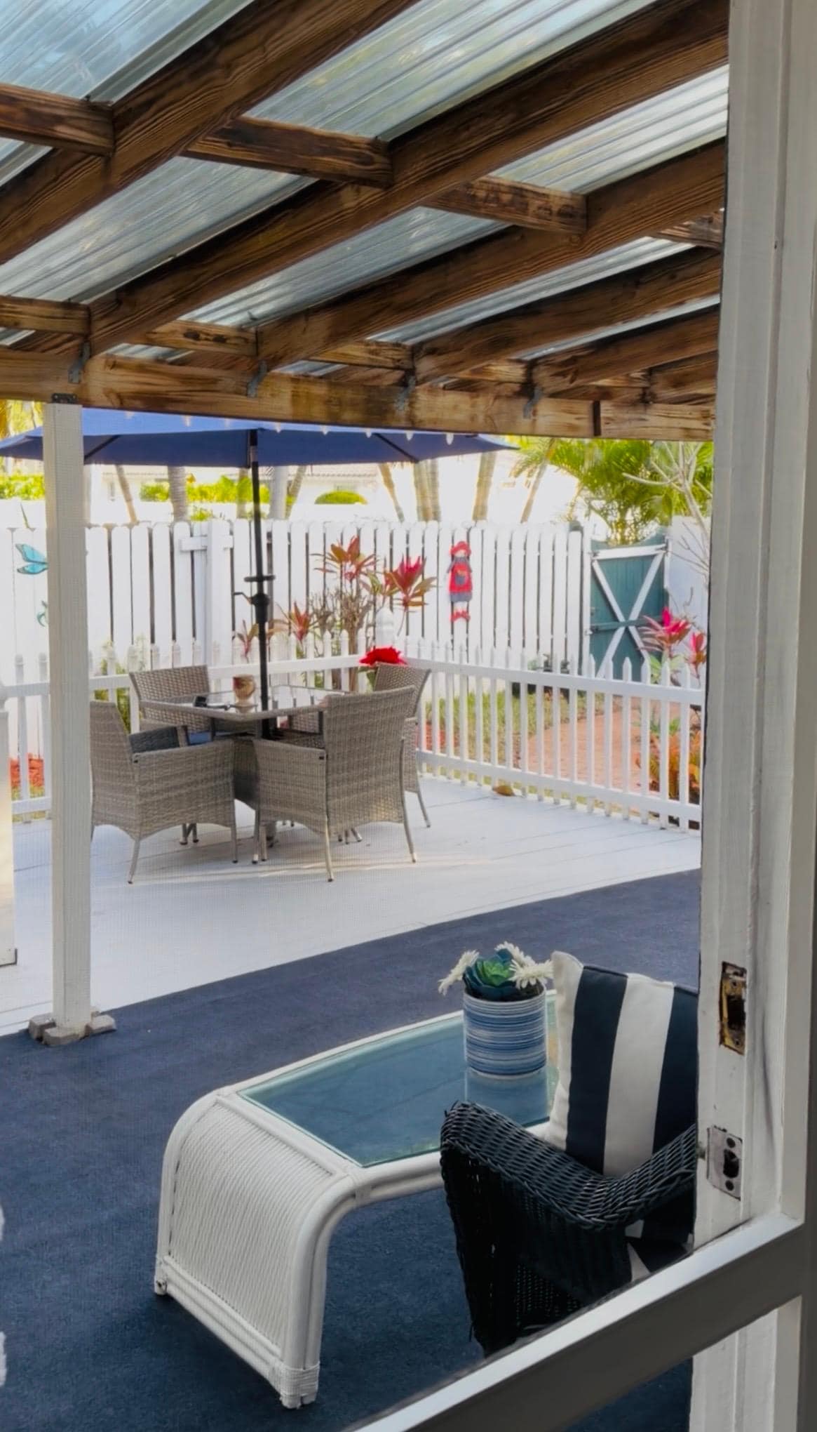 Looking out towards the private patio 