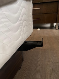 Metal in the bed frame,got hurt and almost fell,did not noticed coz it was covered by bed sheets.