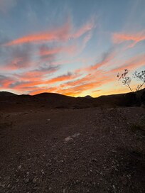 Sunset view from fire pit area